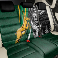 New Zealand and South Africa Rugby Back Car Seat Cover Silver Fern Protea Pattern World Cup 2023 LT01 - Polynesian Pride