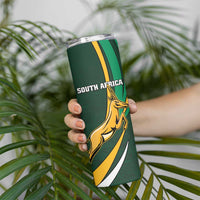 New Zealand and South Africa Rugby Skinny Tumbler Silver Fern Protea Pattern LT01 - Polynesian Pride