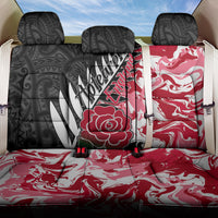 New Zealand and England Rugby Back Car Seat Cover Silver Fern With Red Rose World Cup 2023 LT01 One Size Art - Polynesian Pride
