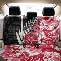 New Zealand and England Rugby Back Car Seat Cover Silver Fern With Red Rose World Cup 2023 LT01 - Polynesian Pride