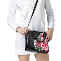 New Zealand and England Rugby Shoulder Handbag Silver Fern With Red Rose World Cup 2023 LT01 - Polynesian Pride