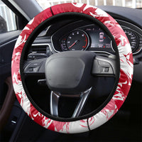 New Zealand and England Rugby Steering Wheel Cover Silver Fern With Red Rose World Cup 2023 LT01 - Polynesian Pride