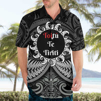 Personalised Toitu Te Tiriti Aotearoa Silver Fern Hawaiian Shirt New Zealand Maori Pattern LT01 - Polynesian Pride