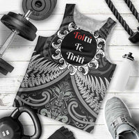 Personalised Toitu Te Tiriti Aotearoa Silver Fern Men Tank Top New Zealand Maori Pattern LT01 - Polynesian Pride