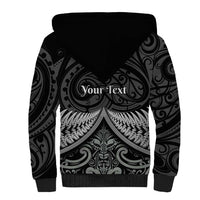 Personalised Toitu Te Tiriti Aotearoa Silver Fern Sherpa Hoodie New Zealand Maori Pattern LT01 - Polynesian Pride