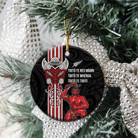 Toitu Te Reo Maori Toitu Te Whenua Toitu Te Tiriti Ceramic Ornament Maori Warrior LT01 - Polynesian Pride
