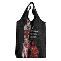 Toitu Te Reo Maori Toitu Te Whenua Toitu Te Tiriti Grocery Bag Maori Warrior New Zealand LT01 - Polynesian Pride