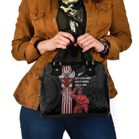 Toitu Te Reo Maori Toitu Te Whenua Toitu Te Tiriti Shoulder Handbag Maori Warrior New Zealand LT01 - Polynesian Pride