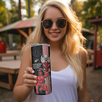 Toitu Te Reo Maori Toitu Te Whenua Toitu Te Tiriti Skinny Tumbler Maori Warrior LT01 - Polynesian Pride