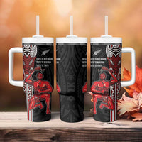 Toitu Te Reo Maori Toitu Te Whenua Toitu Te Tiriti Tumbler With Handle Maori Warrior LT01 - Polynesian Pride