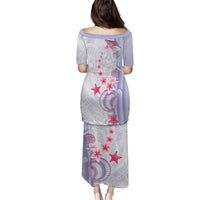 Purple Plumeria Sea Shell Family Matching Puletasi and Hawaiian Shirt Starfish Polynesian Pattern LT01 - Polynesian Pride