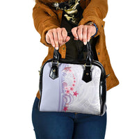Purple Plumeria Sea Shell Shoulder Handbag Starfish Polynesian Pattern - Polynesian Pride