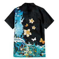 Blue Grunge Polynesian Pattern Family Matching Mermaid Dress and Hawaiian Shirt Plumeria Floral LT01 - Polynesian Pride