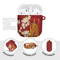 Hawaii King Kamehameha AirPods Case Plumeria Lauhala Pattern