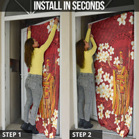 Hawaii King Kamehameha Door Cover Plumeria Lauhala Pattern