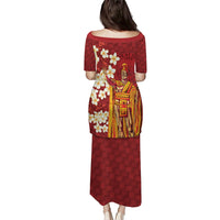 Hawaii King Kamehameha Family Matching Puletasi and Hawaiian Shirt Plumeria Lauhala Pattern LT01 - Polynesian Pride
