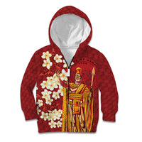 Hawaii King Kamehameha Kid Hoodie Plumeria Lauhala Pattern
