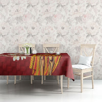 Hawaii King Kamehameha Tablecloth Plumeria Lauhala Pattern