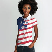 Liberia Flag Women Polo Shirt Grunge Stylized LT01 - Polynesian Pride