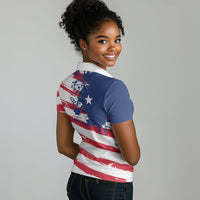 Liberia Flag Women Polo Shirt Grunge Stylized LT01 - Polynesian Pride