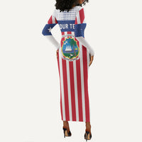 Personalized Liberia 1847 Long Sleeve Bodycon Dress Happy Independence Day