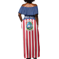Personalized Liberia 1847 Off Shoulder Maxi Dress Happy Independence Day