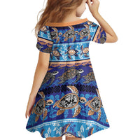 Hawaii Turtles Pattern Special Blue Family Matching Long Sleeve Bodycon Dress and Hawaiian Shirt LT01 - Polynesian Pride