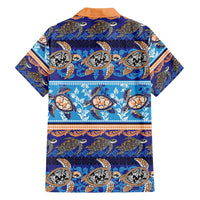 Hawaii Turtles Pattern Special Blue Family Matching Long Sleeve Bodycon Dress and Hawaiian Shirt LT01 - Polynesian Pride