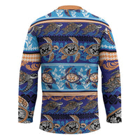 Hawaii Turtles Pattern Special Blue Hockey Jersey - Polynesian Pride