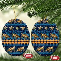 Hawaii Turtles Starfish Unique Pattern Ceramic Ornament - Polynesian Pride