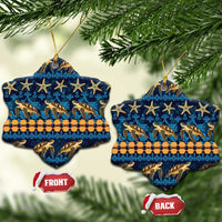 Hawaii Turtles Starfish Unique Pattern Ceramic Ornament - Polynesian Pride