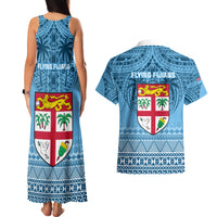Fiji Rugby Couples Matching Tank Maxi Dress and Hawaiian Shirt Fijian Go 2023 World Cup LT01 - Polynesian Pride