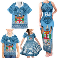 Fiji Rugby Family Matching Tank Maxi Dress and Hawaiian Shirt Fijian Go 2023 World Cup LT01 - Polynesian Pride