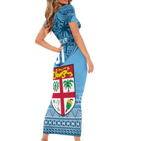 Custom Fiji Rugby Family Matching Short Sleeve Bodycon Dress and Hawaiian Shirt Fijian Go 2023 World Cup LT01 - Polynesian Pride
