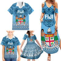 Custom Fiji Rugby Family Matching Summer Maxi Dress and Hawaiian Shirt Fijian Go 2023 World Cup LT01 - Polynesian Pride