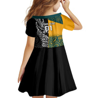 Custom New Zealand And Australia Rugby Family Matching Long Sleeve Bodycon Dress and Hawaiian Shirt Wallabies Kiwi Silver Fern 2023 World Cup LT01 - Polynesian Pride