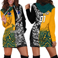 Custom New Zealand And Australia Rugby Hoodie Dress Wallabies Kiwi Silver Fern 2023 World Cup LT01 - Polynesian Pride