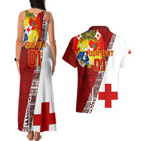 Custom Tonga Rugby Couples Matching Tank Maxi Dress and Hawaiian Shirt Tongan Go 2023 World Cup LT01 - Polynesian Pride