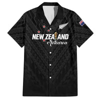 Custom Football New Zealand Hawaiian Shirt Aotearoa United Black Version LT01 Black - Polynesian Pride