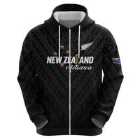Custom Football New Zealand Hoodie Aotearoa United Black Version LT01 - Polynesian Pride