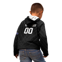 Custom Football New Zealand Kid Hoodie Aotearoa United Black Version LT01 - Polynesian Pride