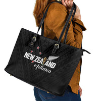 Football New Zealand Leather Tote Bag Aotearoa United Black Version LT01 - Polynesian Pride