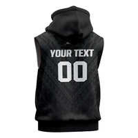 Custom Football New Zealand Sleeveless Hoodie Aotearoa United Black Version LT01 - Polynesian Pride