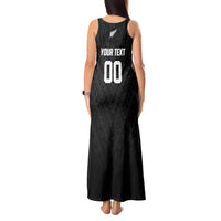 Custom Football New Zealand Tank Maxi Dress Aotearoa United Black Version LT01 - Polynesian Pride