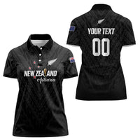 Custom Football New Zealand Women Polo Shirt Aotearoa United Black Version LT01 - Polynesian Pride