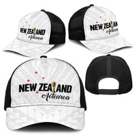 Football New Zealand Baseball Net Cap Aotearoa United White Version - Polynesian Pride