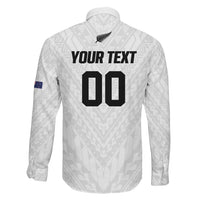 Custom Football New Zealand Family Matching Long Sleeve Bodycon Dress and Hawaiian Shirt Aotearoa United White Version LT01 - Polynesian Pride