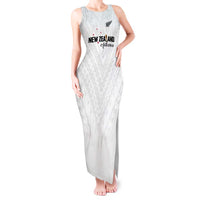 Custom Football New Zealand Tank Maxi Dress Aotearoa United White Version LT01 Women White - Polynesian Pride