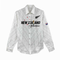 Custom Football New Zealand Women Casual Shirt Aotearoa United White Version LT01 - Polynesian Pride