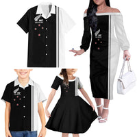 Personalised New Zealand 2025 Archery Basic Family Matching Off The Shoulder Long Sleeve Dress and Hawaiian Shirt Archery NZ LT01 - Polynesian Pride